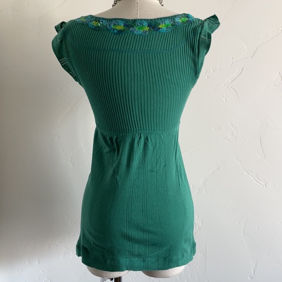 Free people flouncy emerald top with sequins small - Picture 4 of 6